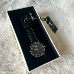 MVMT Black Leather Watch